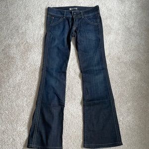 Hudson low-rise dark wash flare jean